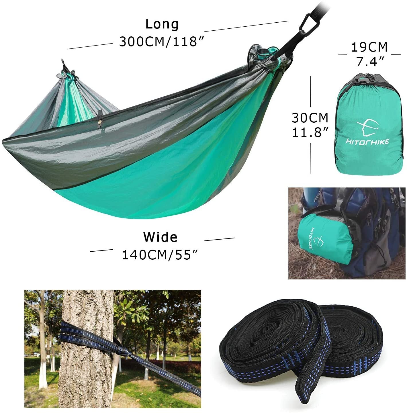 Portable Nylon Parachute Backpacking Double Hammock