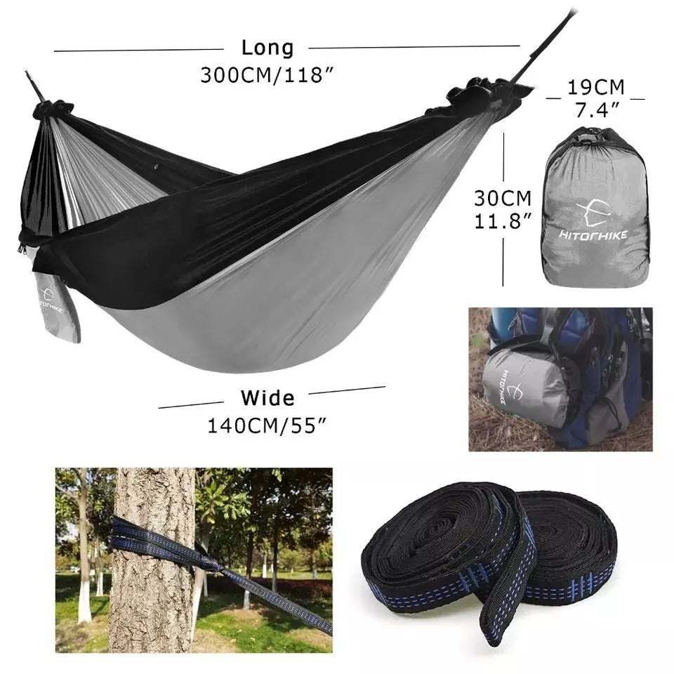Portable Nylon Parachute Backpacking Double Hammock