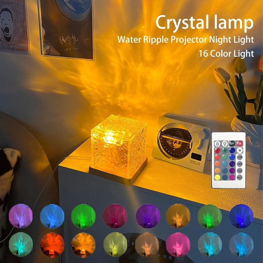 LED Water Ripple Projection Lamp