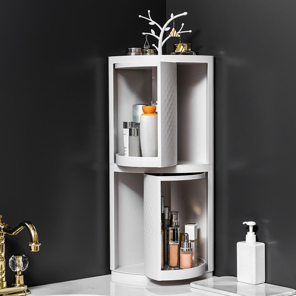 Rotatable Wall-Mounted Bathroom Makeup Storage Rack