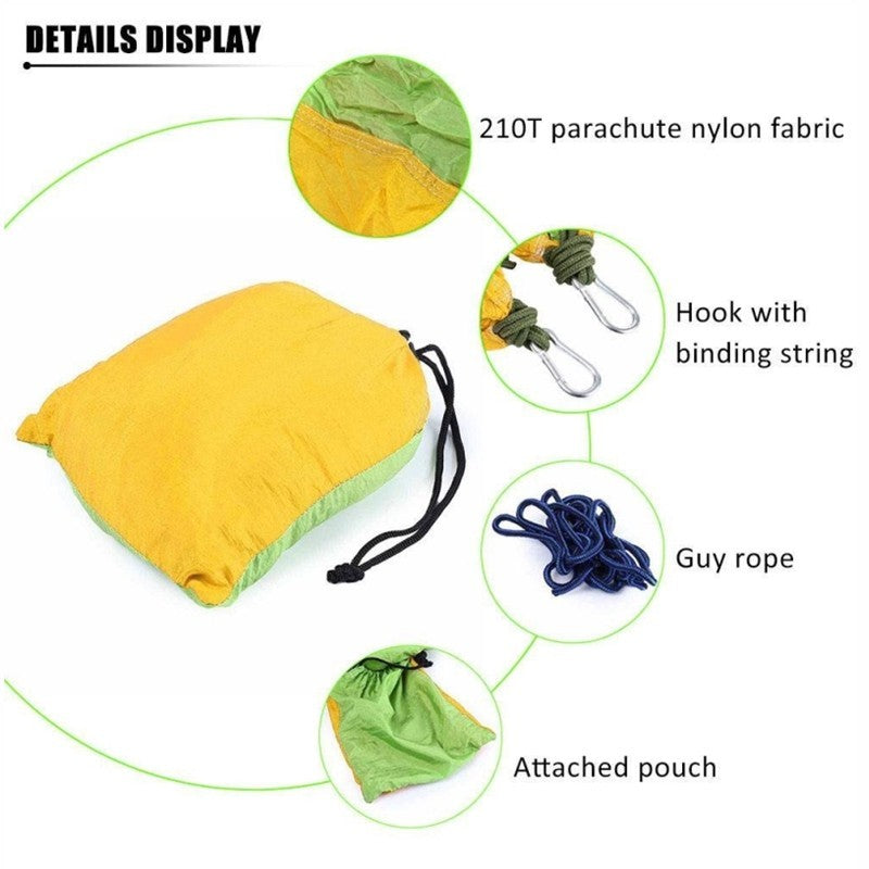 Portable Nylon Parachute Backpacking Double Hammock