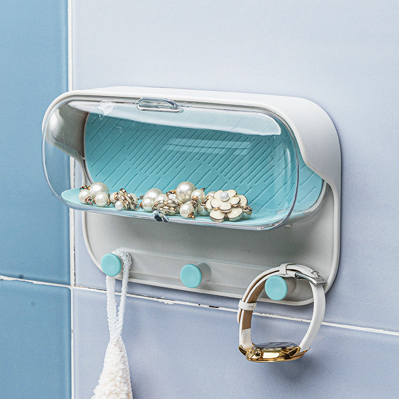 Punch-Free Wall-Mounted Bathroom Holder Glasses Storage Box