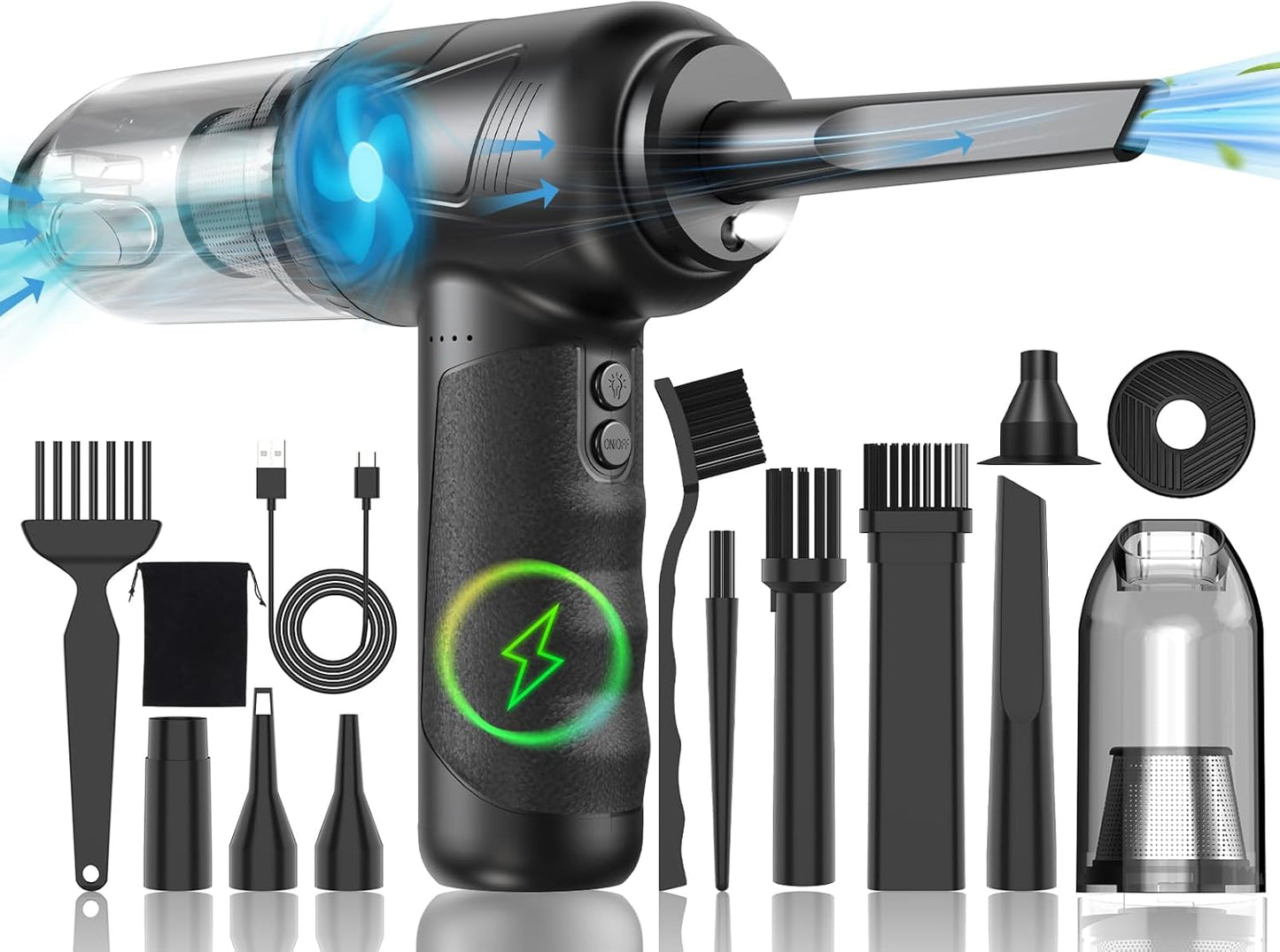 4-in-1 Electric Air Duster & Vacuum – 160000RPM, Cordless, Fast Charge