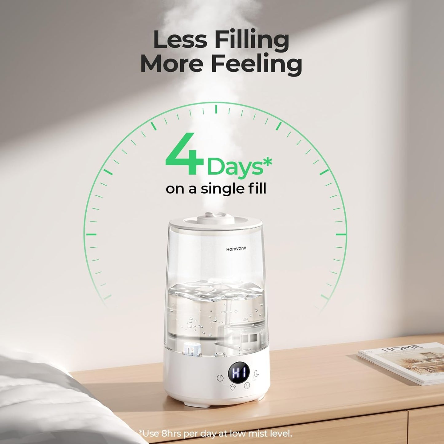 Homvana 3-in-1 Cool Mist Humidifier – 3.6L, Silent, Aroma Diffuser
