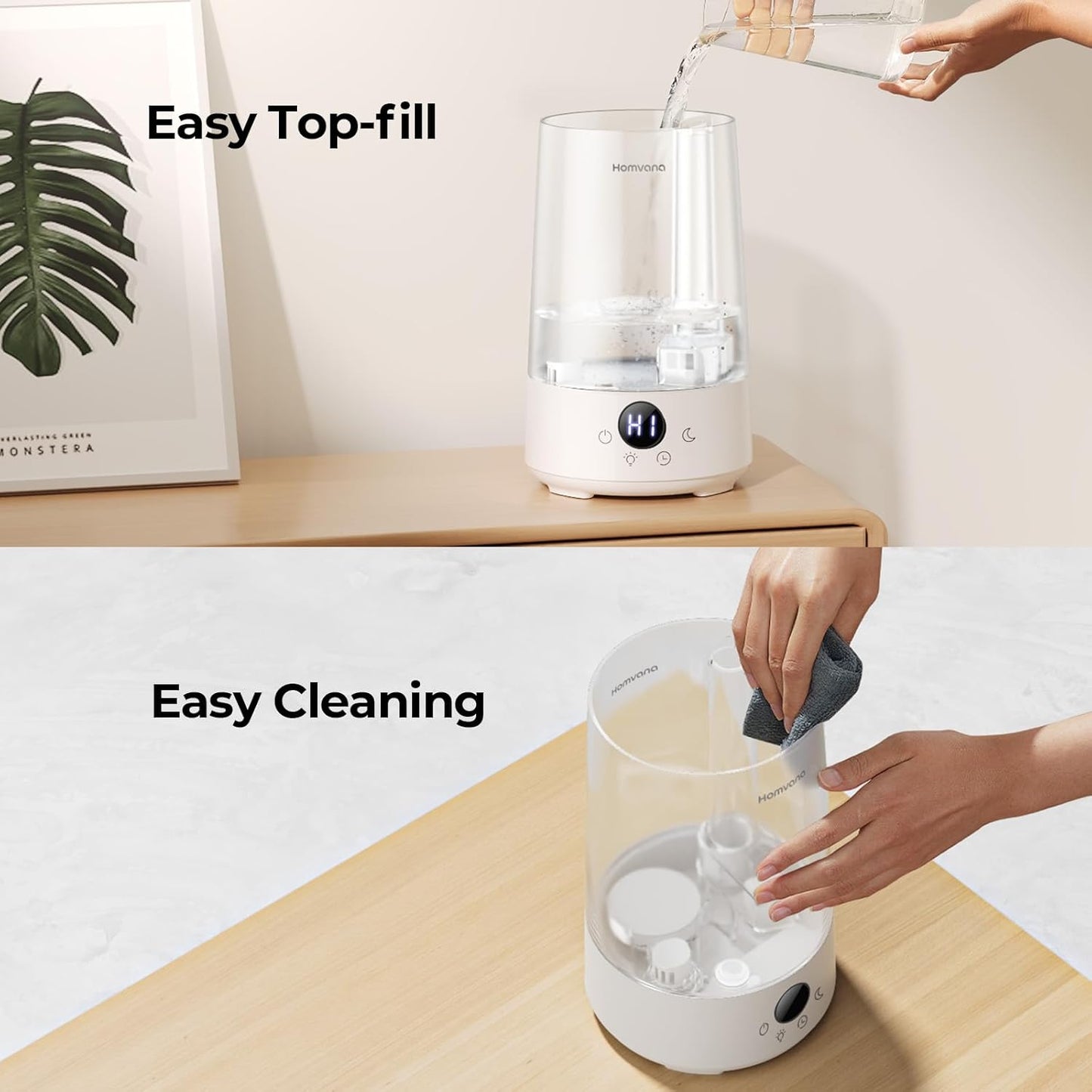 Homvana 3-in-1 Cool Mist Humidifier – 3.6L, Silent, Aroma Diffuser