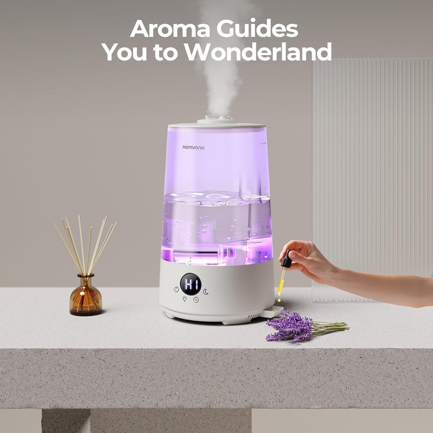 Homvana 3-in-1 Cool Mist Humidifier – 3.6L, Silent, Aroma Diffuser