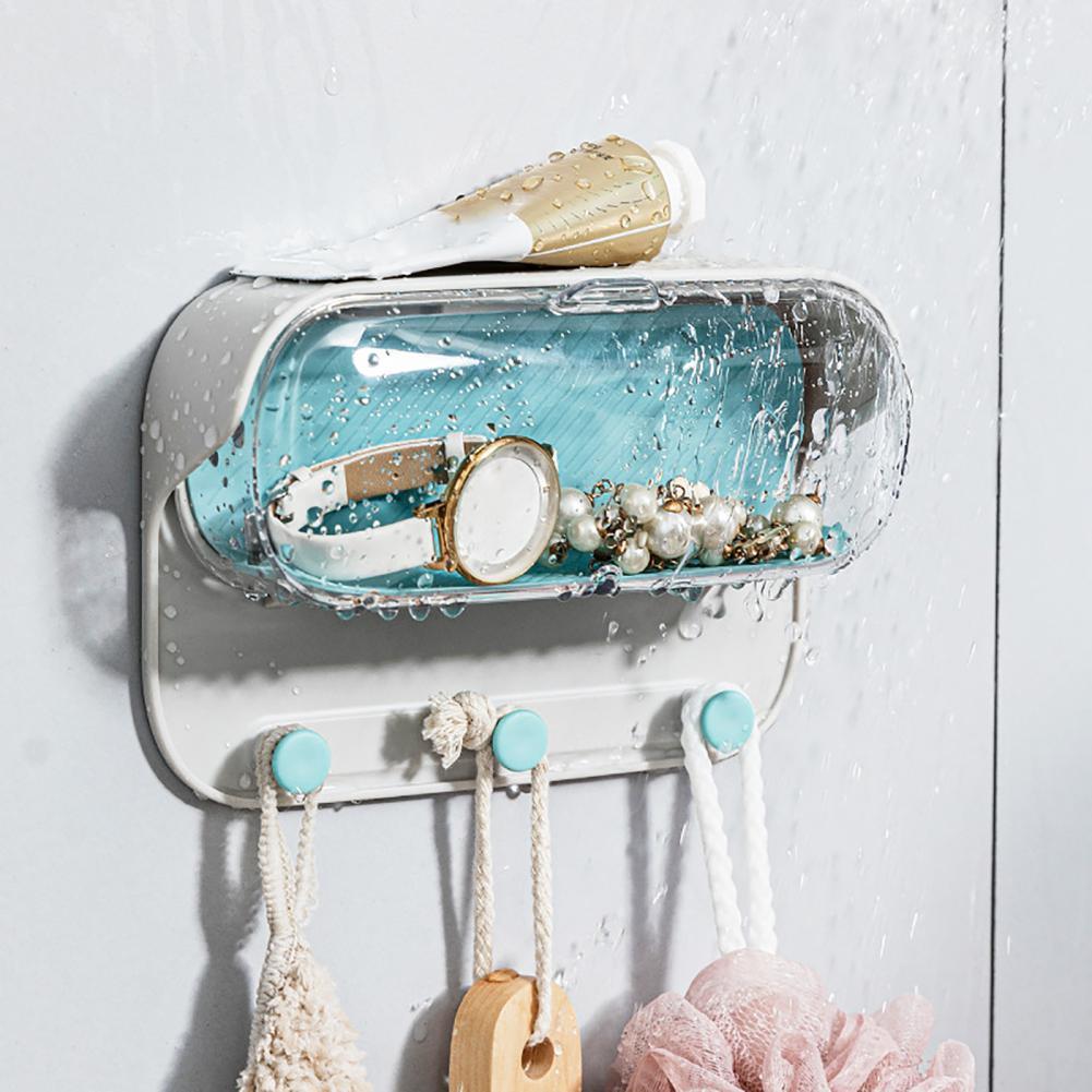 Punch-Free Wall-Mounted Bathroom Holder Glasses Storage Box