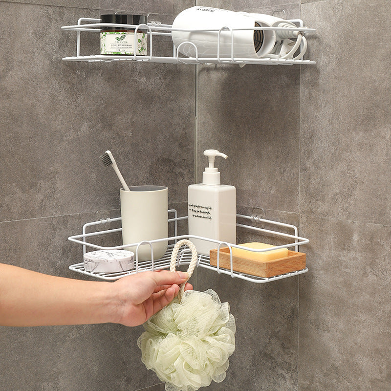 Wrought Iron Bathroom Corner Shelf Storage Rack